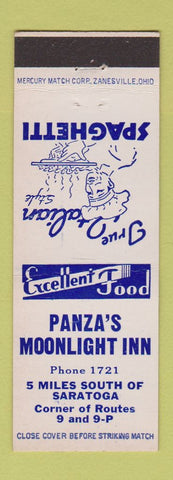 Matchbook Cover - Panza's Moonlight Inn Saratoga NY low phone #