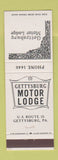 Matchbook Cover - Gettysburg Motor Lodge PA low phone #