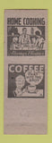 Matchbook Cover - Don and Lee Taylor Restaurant Mount Gilead OH low phone #