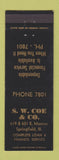 Matchbook Cover - SW Coe Financial Services Springfield IL