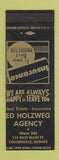 Matchbook Cover - Ed Holzweg Insurance Collinsville IL low phone #