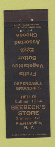 Matchbook Cover - Seebeck's Store Grocery Pleasantville NY low phone #
