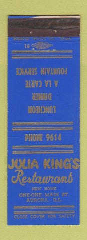Matchbook Cover - Julia King's Restaurants Aurora IL