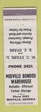Matchbook Cover - Midville Bonded Warehouse Midville GA low phone #
