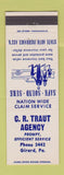 Matchbook Cover - CR Traut Insurance Girard PA low phone #