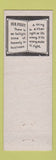 Matchbook Cover - Baker Hotel Bar Lounge Craig Colorado low phone #
