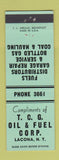 Matchbook Cover - TCG Oil Fuel Lacona NY low phone #
