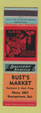 Matchbook Cover - Rust's Market Grocery Georgetown DE low phone #