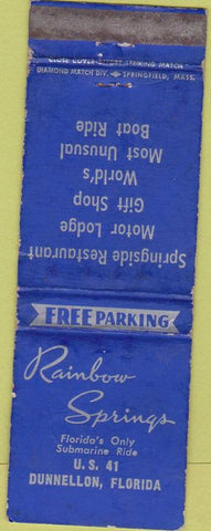 Matchbook Cover - Rainbow Springs Dunnellon FL WEAR