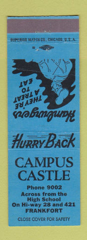 Matchbook Cover - Campus Castle Frankfort IN WEAR