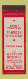 Matchbook Cover - Western Reserve Loans Elyria OH low phone # WEAR
