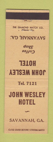 Matchbook Cover - John Wesley Hotel Savannah GA