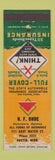 Matchbook Cover - HF Ohde Insurance Austin MN low phone #