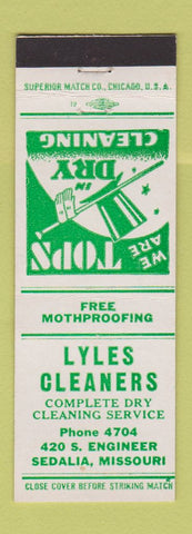 Matchbook Cover - Lyles Cleaners Sedalia MO low phone #