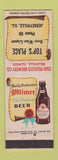 Matchbook Cover - Oltimer Beer Top's Place Jerseyville IL low phone #