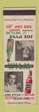 Matchbook Cover - Carling's Beer Joe Pyne WILM Radio Wilmington DE WORN BACK