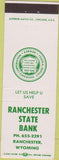 Matchbook Cover - Ranchester State Bank WY