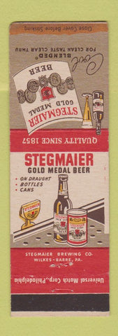 Matchbook Cover - Stegmaier Beer Wilkes Barre PA