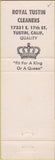 Matchbook Cover - Royal Tustin Cleaners Tustin CA