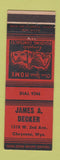Matchbook Cover - James Decker Building Contractor Cheyenne WY RED