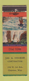 Matchbook Cover - Jas Decker Contractor Cheyenne WY Fishing scene