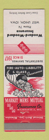 Matchbook Cover - Woodward Insurance West Union IA low phone #