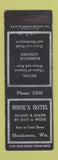Matchbook Cover - Hook's Hotel Manitowoc WI low phone #