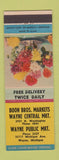 Matchbook Cover - Boon Bros Grocery Wayne MI
