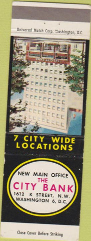 Matchbook Cover - City Bank Washington DC