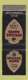 Matchbook Cover - Swan Special Bond Beer Australia WEAR