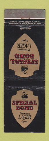 Matchbook Cover - Swan Special Bond Beer Australia WEAR