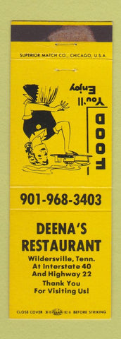 Matchbook Cover - Deena's Restaurant Wildersville TN WEAR