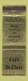 Matchbook Cover - Cafe ST Clair Memphis TN