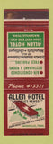 Matchbook Cover - Allen Hotel Nashivlle TN WEAR
