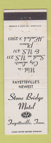 Matchbook Cover - Stone Bridge Motel Fayetteville TN