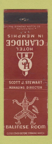 Matchbook Cover - Hotel Claridge Memphis TN Balinese Room WEAR