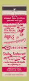 Matchbook Cover - Shelby Restaurant Memphis TN Hush Puppies WEAR