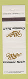 Matchbook Cover - Miller Genuine Draft Beer