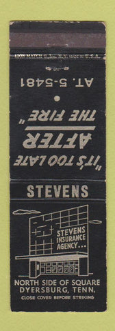 Matchbook Cover - Stevens Insurance Agency Dyersburg TN