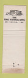 Matchbook Cover - First National Bank Springfield TN WEAR