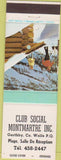 Matchbook Cover - Club Social Montmartre Garthby Co Wolfe PQ