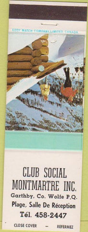 Matchbook Cover - Club Social Montmartre Garthby Co Wolfe PQ