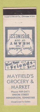 Matchbook Cover - Mayfield's Grocery Market Henderson TN