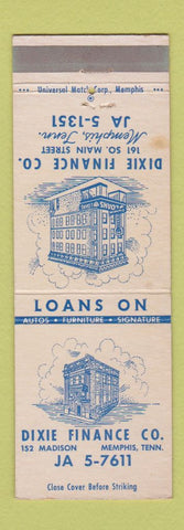 Matchbook Cover - Dixie Finance Memphis TN WEAR