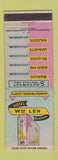 Matchbook Cover - Hotel William Len Memphis TN