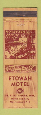 Matchbook Cover - Etowah Motel TN