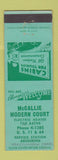 Matchbook Cover - McCallie Modern Court Motel Chattanooga TN