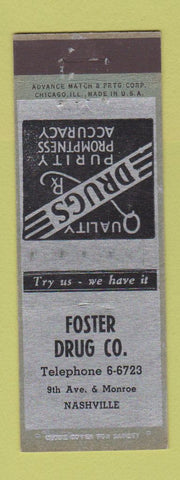 Matchbook Cover - Foster Drug Nashville TN ADVANCE