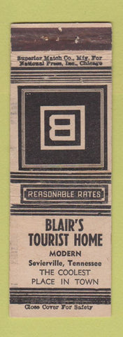 Matchbook Cover - Blair's Tourist Home Sevierville TN WEAR