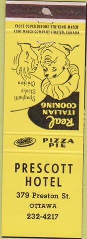 Matchbook Cover - Prescott Hotel Ottawa
